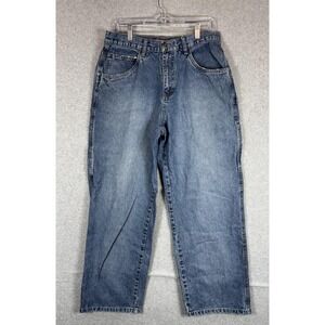 Vintage Britannia Jeans Mens 33x30 Blue Denim Carpenter Workwear Relaxed Fit 90s